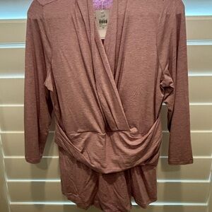 J. Jill Soft Mauve faux wrap blouse. Medium. NEW WITH TAGS! 💖